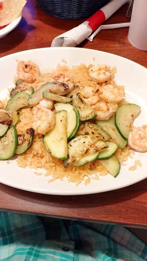 Shrimp and Zucchini over Rice
